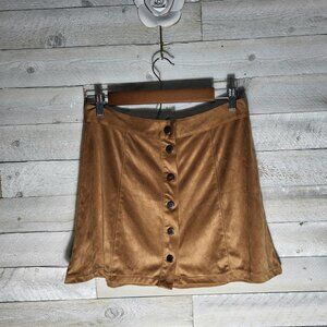 American Eagle Outfitters size 6 brown suede button down skirt. Western.